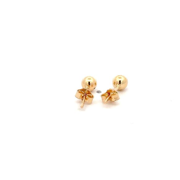 18K Gold Earrings Stud Balls Polished Small - Picture 8 of 8